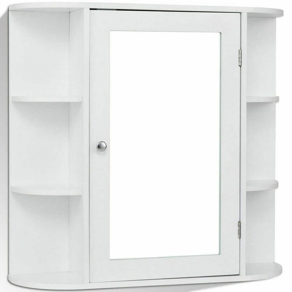 Gymax 14 in. W Cabinet Wall Mount Medicine Cabinet Multifunction Storage  Organizer Bathroom Kitchen in White GYM03603 - The Home Depot