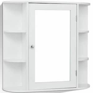 26 in. W Bathroom White finish Multipurpose Mount Surface Storage Wall Cabinet Mirror White