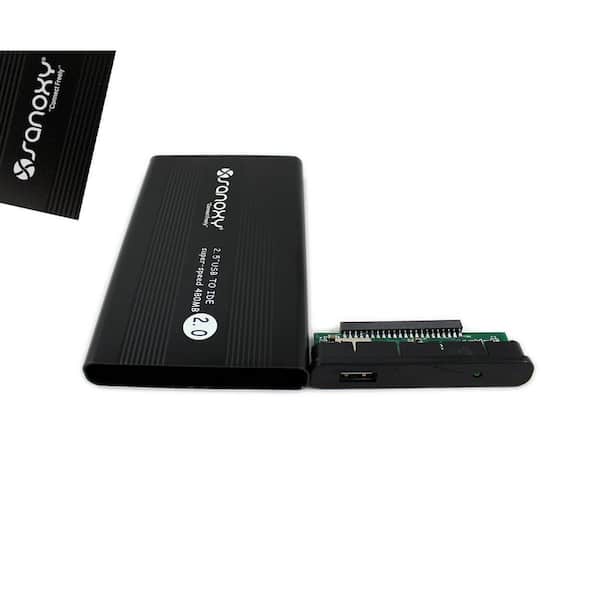 USB 2.0 External 2.5 in. HDD Enclosure Case for PC/Mac, Ide Black SNX-2.5HDD-IDE-BK - The Home Depot