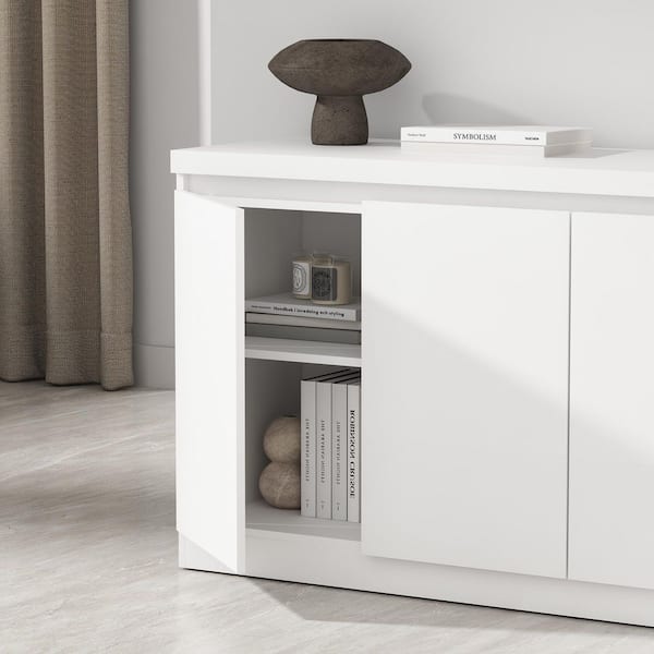 Manhattan Comfort Griffin Modern White Composite Wood 62.4 in