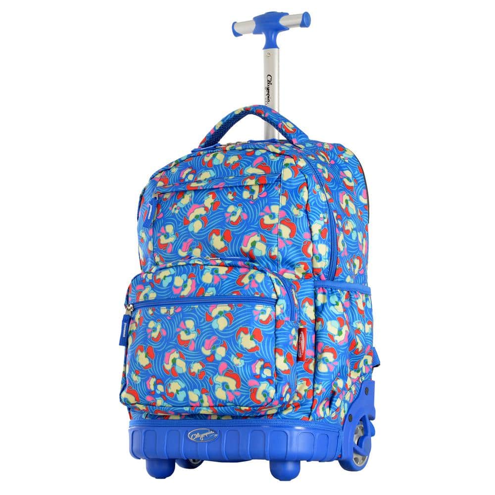 white rolling backpack