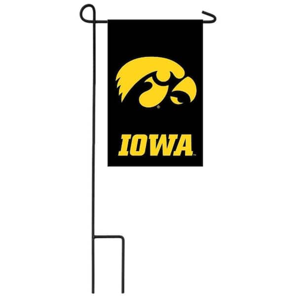 1 ft. x 1-1/2 ft. University of Iowa 2-Sided Garden Flag with 3-2/3 ft. Metal Flagpole