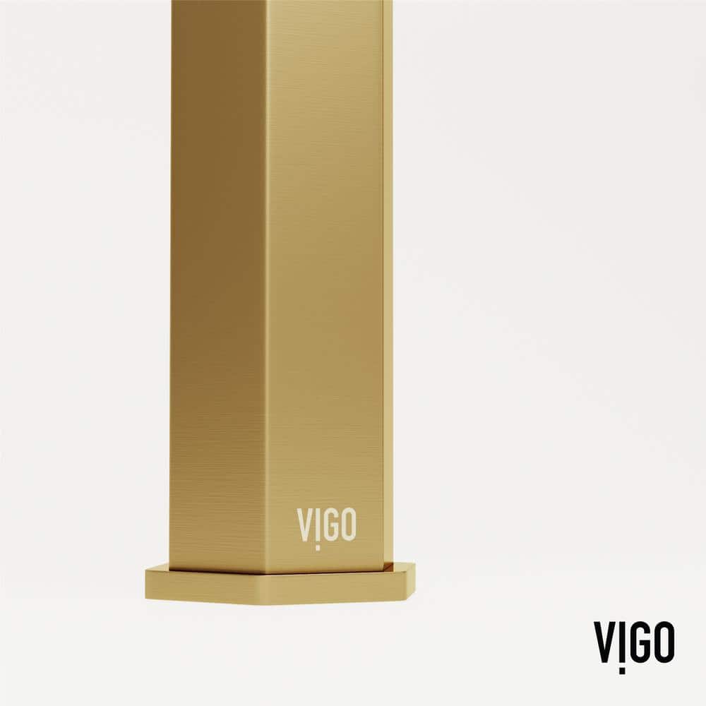 Nova Matte Brushed Gold Tall Vessel Sink Faucet with Push Button