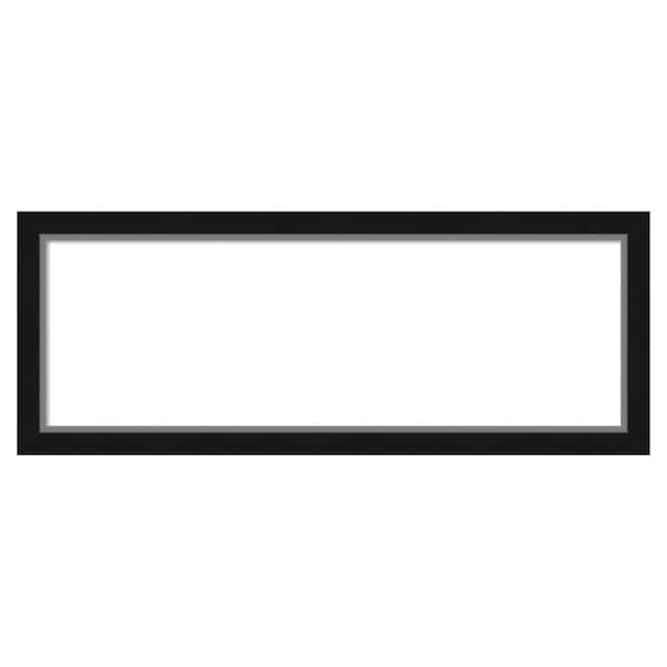 Amanti Art Eva Narrow Black Silver 39 in. x 15 in. Polystyrene Framed Dry Erase Magnetic Memo Board