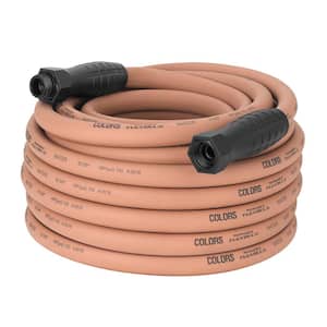 Colors Series 5/8 in. x 75 ft. 3/4 in. 11-1/2 GHT Fittings Garden Hose with SwivelGrip in Red Clay
