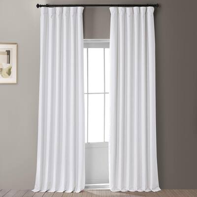 Mission White Solid Blackout Rod Pocket Curtain - 50 in. W x 108 in. L (1 Panel)
