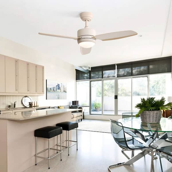 Avex 46 in. Off White Standard Downrod Mount Ceiling Fan with Remote Control and Dimmable Integrated LED