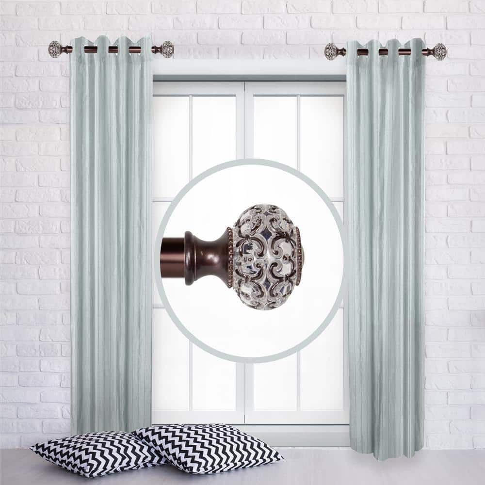Lavish 1 dia. Curtain Rod 12-20 inch long (Set of 2) - Bronze