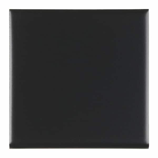 Daltile Semi-Gloss Matte Black 4-1/4 in. x 4-1/4 in. Ceramic Surface Bullnose Wall Tile (0.125 sq. ft. / piece)