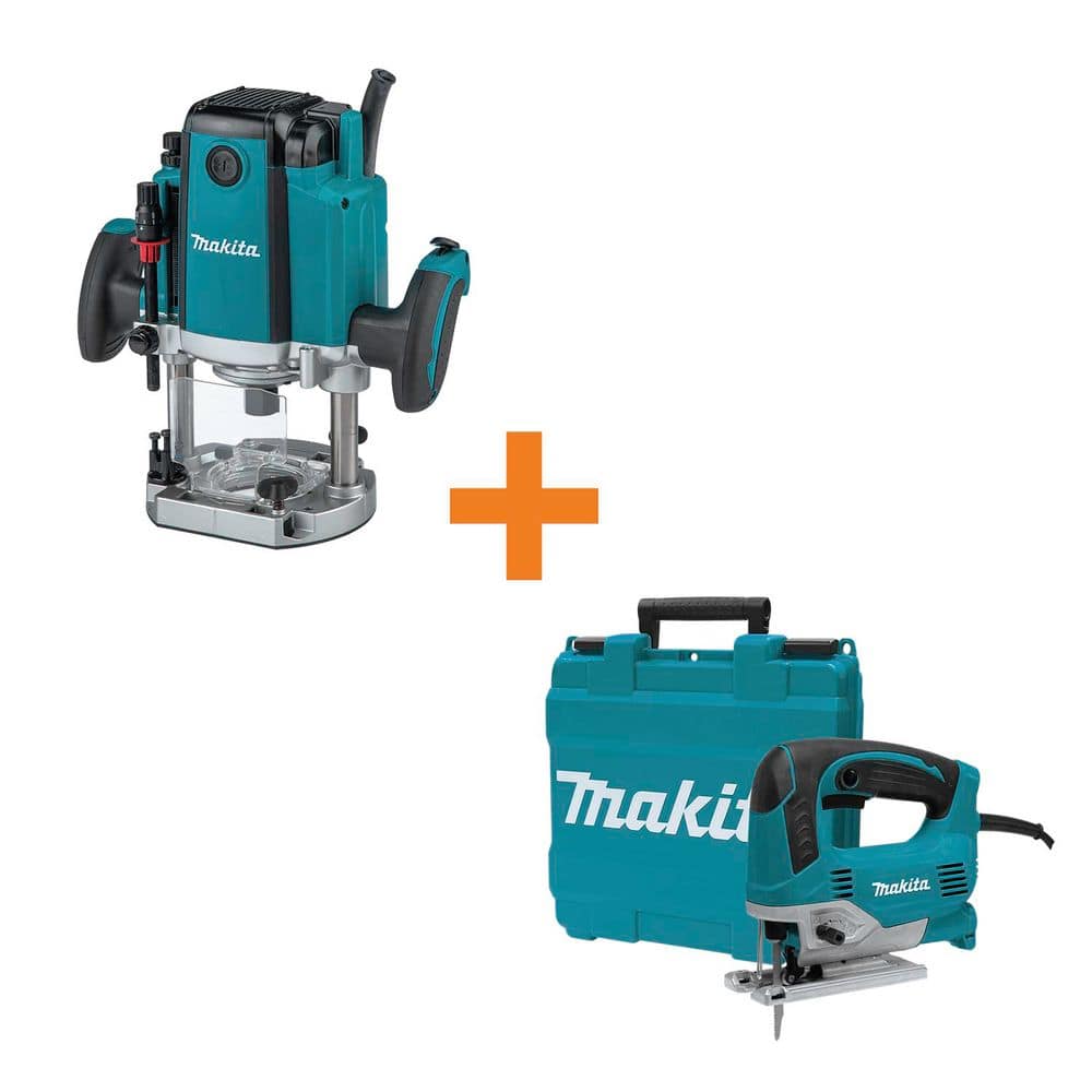 15-Amp 3-1/4 HP Corded Plunge Router with 6.5 Amp Corded Variable Speed Lightweight Top Handle Jig Saw with Case price history on PriceWatchPro