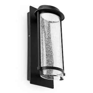 1-Light Black LED Outdoor Sconce Wall Light