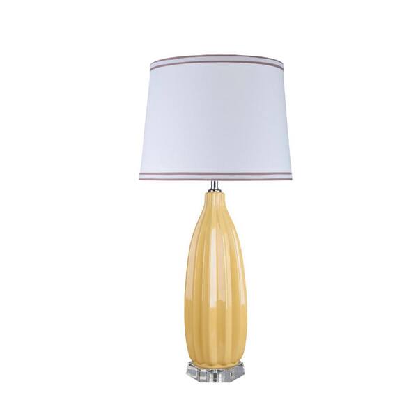 Daffodil Yellow Ceramic Table Lamp, Crate And Barrel Ella White Table Lamp