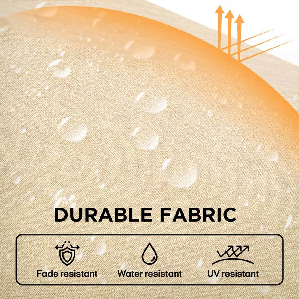Tan 9' Outdoor Patio Umbrella with Rib Replacement Technology