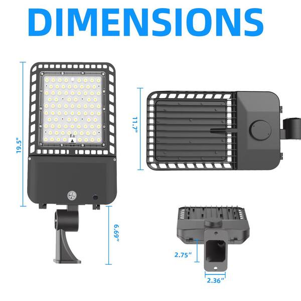 WYZM 1500 Watt Equivalent 300 Watt Integrated LED Bronze Parking