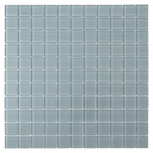 Chic Gray 11.8 in. x 11.8 in. 1 in. x 1 in. Polished Glass Mosaic Tile (9.67 sq. ft./Case)