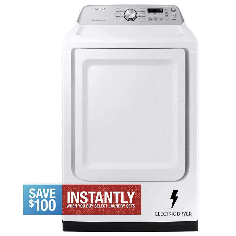 7.4 cu. ft. Vented Front Load Smart Electric Dryer with Sensor Dry in White