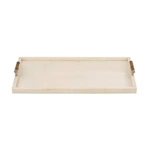 Parma 24 in. Off White Wood Composite Decorative Tray
