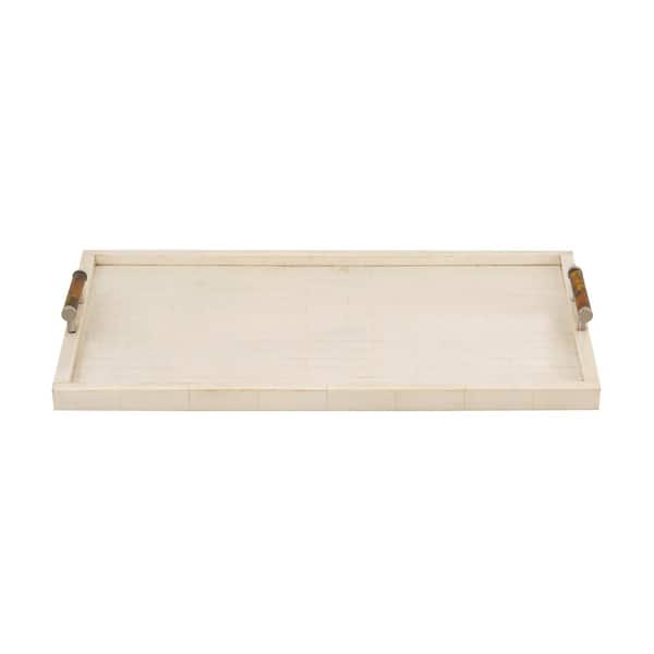 Titan Lighting Parma 24 in. Off White Wood Composite Decorative Tray