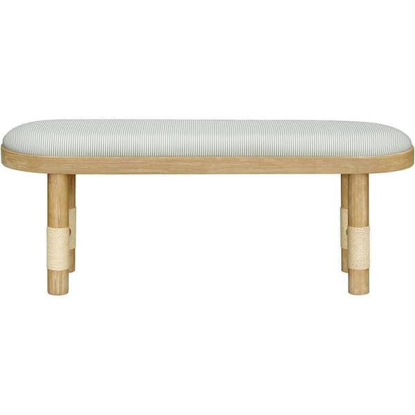 Becki Owens Esmarca Blue/Tan 47 in. Bedroom Bench Without Back with No Additional Features