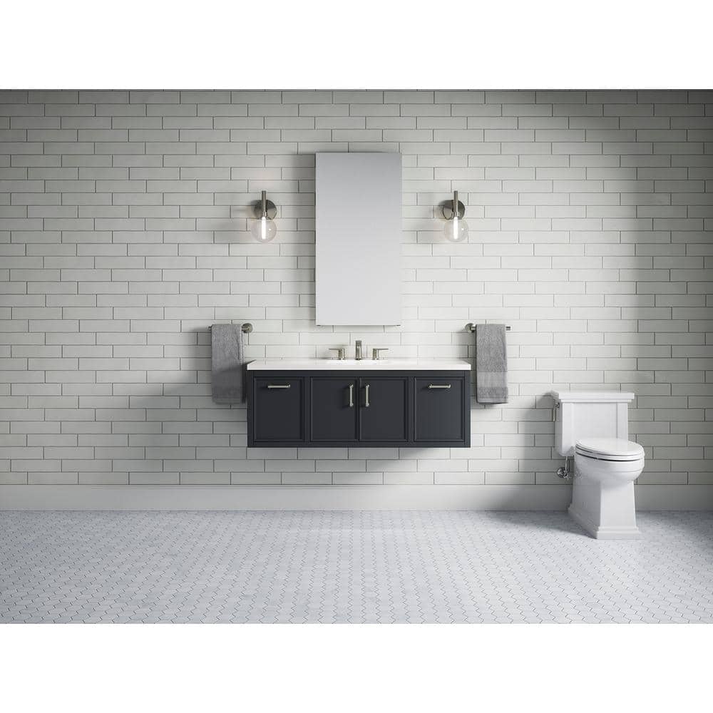Slate Grey 48-Inch MDF Bathroom Vanity with Quartz Top