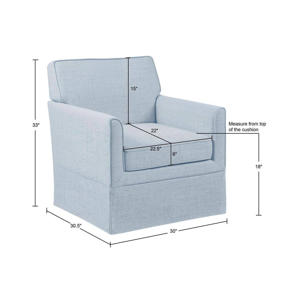 Light Blue Barrel Accent Chair with Microfiber Upholstery