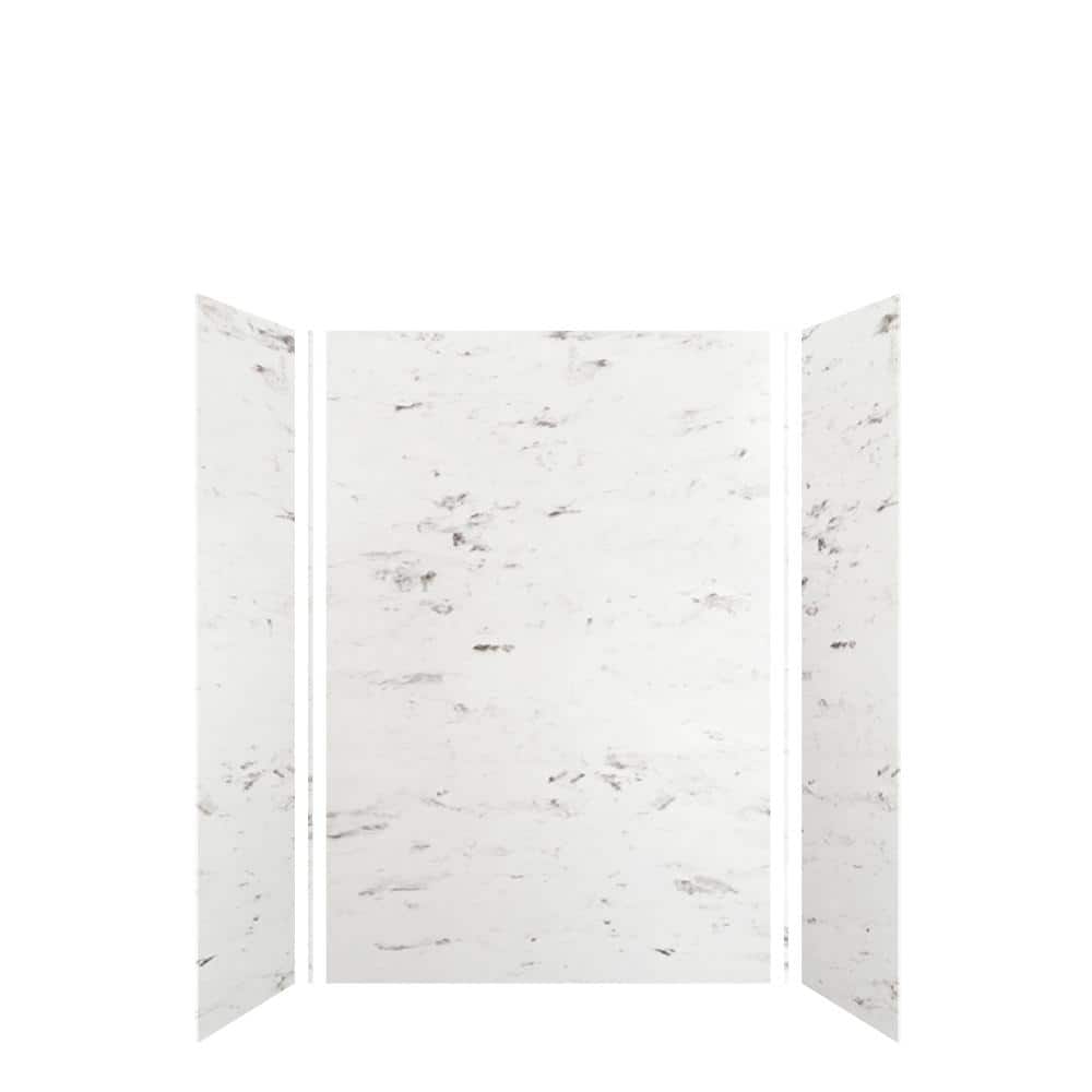Saramar 48 in. W x 72 in. H x 36 in. D 3-Piece Glue to Wall Alcove Shower Wall Kit in. White Venito Velvet price history on PriceWatchPro