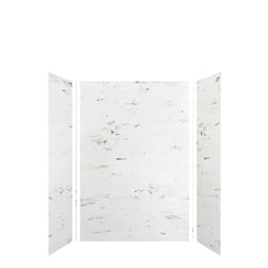 Saramar 48 in. W x 72 in. H x 36 in. D 3-Piece Glue to Wall Alcove Shower Wall Kit in. White Venito Velvet