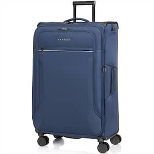 29 in. Navy Toledo Softside Expandable Suitcase with Spinner Wheels Lightweight Luggage with Flashlight