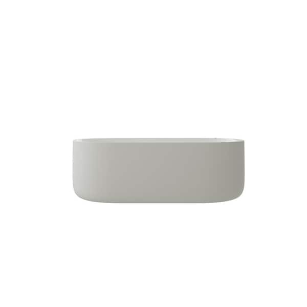 A&E Broxton 66.9 in. Acrylic Flatbottom Non-Whirpool Bathtub in White High-Gloss