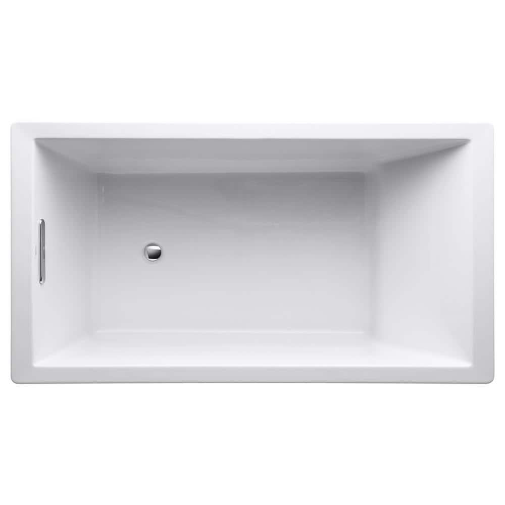 White Acrylic 66" x 36" Drop-In Soaking Bathtub