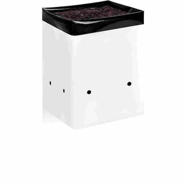 50-Pack 3 Gal. Plastic Grow Bags Film Containers for Plants, Seedling and Rooting, Square Shape in Black and White