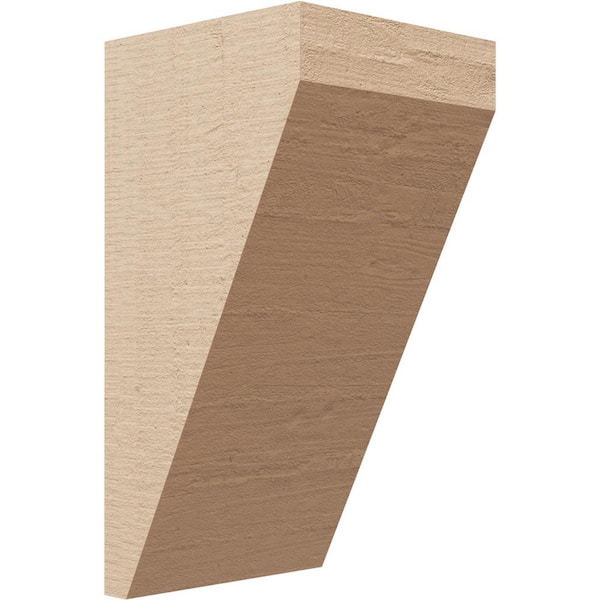 Ekena Millwork 6 in. x 6 in. x 12 in. Series 2 Wide Concord Rough Cedar Woodgrain Timberthane Polyurethane Corbel, Primed Tan