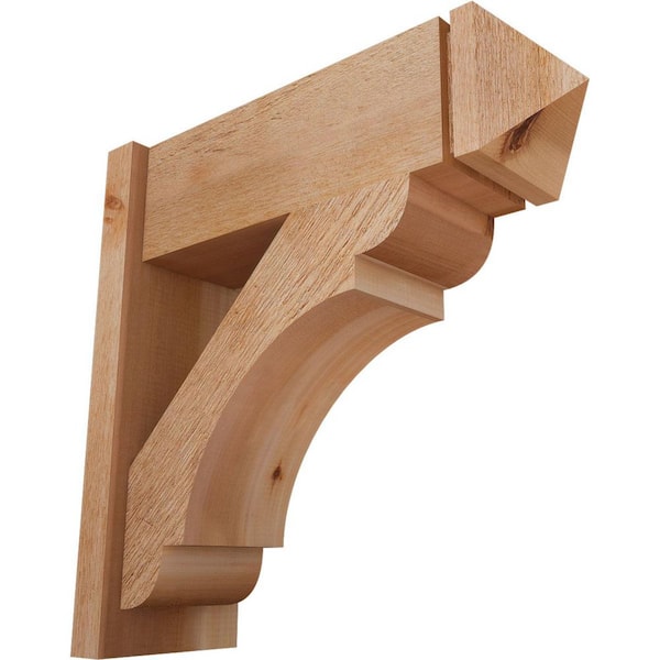 Ekena Millwork 8 in. x 24 in. x 24 in. Olympic Arts and Crafts Rough Sawn Western Red Cedar Outlooker