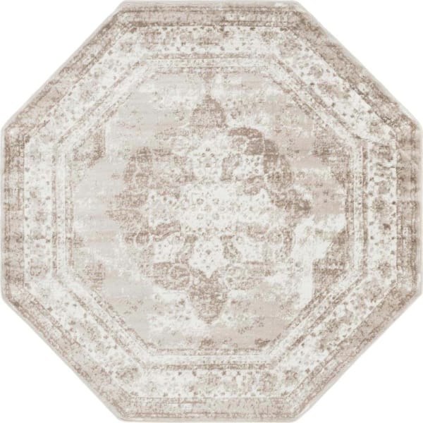 Unique Loom Sofia Salle Garnier Beige 6 ft. x 6 ft. Area Rug