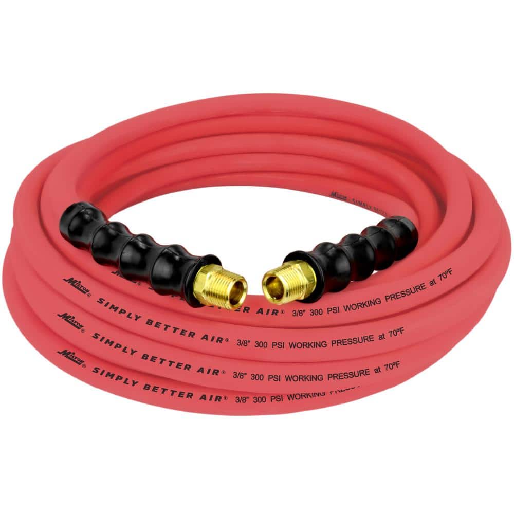 Red Goodyear Air Hose 3/8" x 50' w/ Ice Flex Anti Kink Ends 250 PSI 