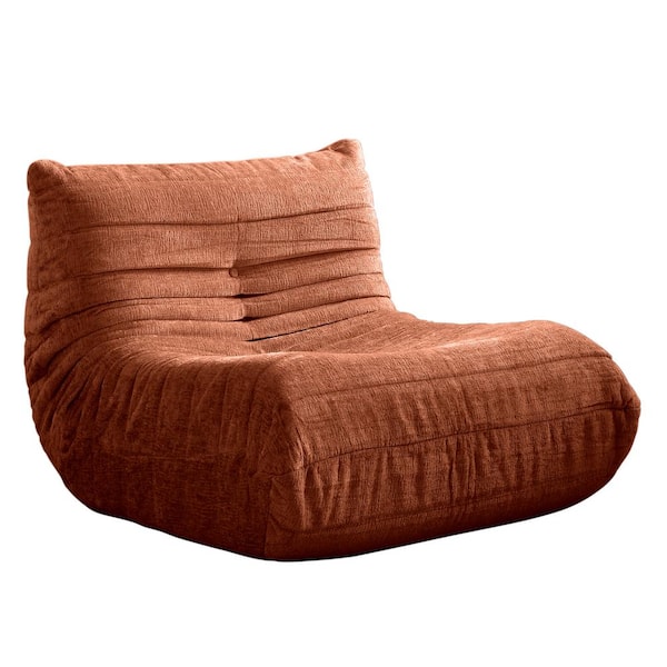 JASIWAY Modren 35.83 in. Armless Chenille Rectangle Sofa in. Caramel