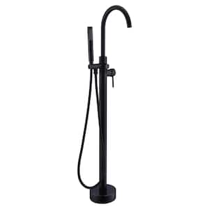 Kros Series 2-Handle Freestanding Claw Foot Tub Faucet with Hand Shower in Matte Black