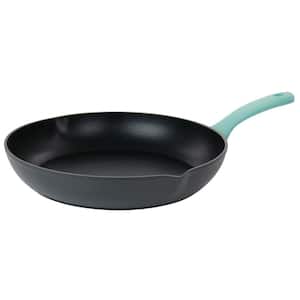 Rigby 9.5 in. Aluminum Nonstick Frying Pan in Blue with Pouring Spouts
