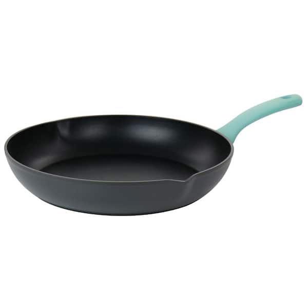 Oster Rigby 9.5 in. Aluminum Nonstick Frying Pan in Blue with Pouring Spouts