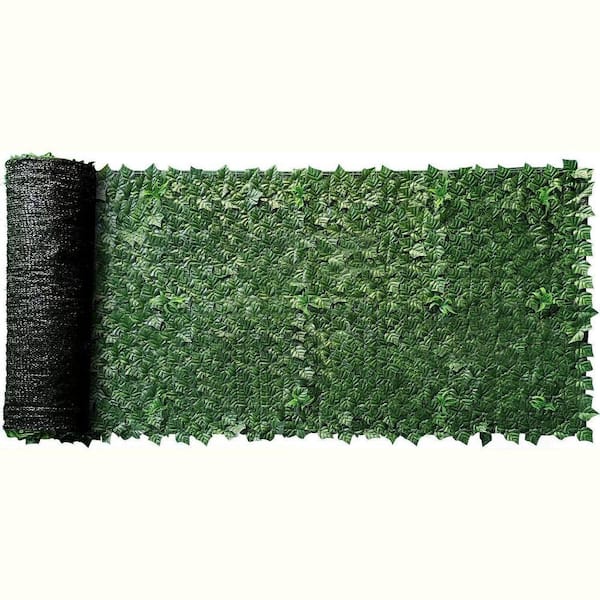 0.1 in. H Green Artificial Ivy Hedges Panel Privacy Screen with Mesh Back Faux Ivy Vine Leaf for Balcony Garden Patio