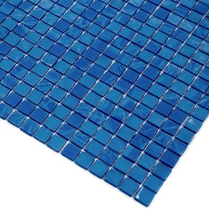 Skosh 11.6 in. x 11.6 in. Glossy Sapphire Blue Glass Mosaic Wall and Floor Tile (18.69 sq. ft./case) (20-pack)