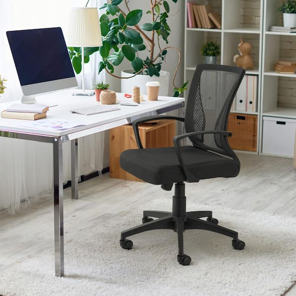 Set of 2 Swivel Swivel  Office Chair Rotatable with Armrests & Mesh Back 