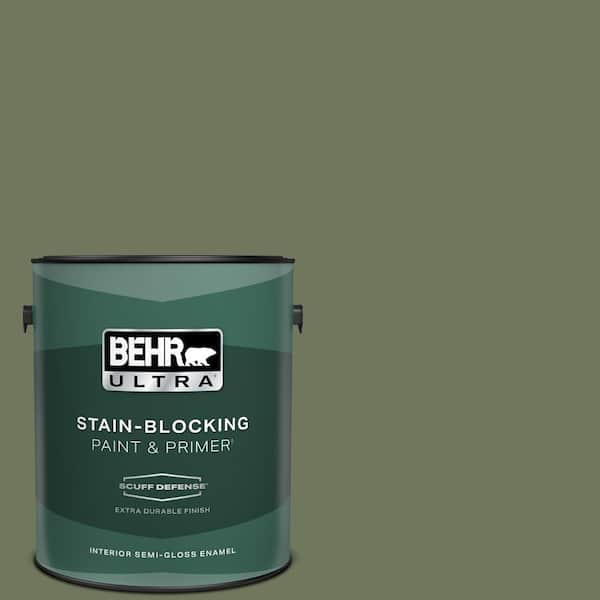 BEHR ULTRA 1 gal. #420F-6 Egyptian Nile Extra Durable Semi-Gloss Enamel Interior Paint & Primer