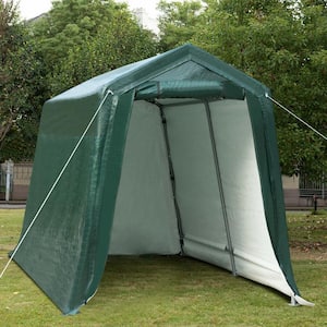 7 ft. W x 12 ft. D x 7.4 ft. H Green Outdoor Carport Shed with Sidewalls and Waterproof Ripstop Cover, Easy to Install