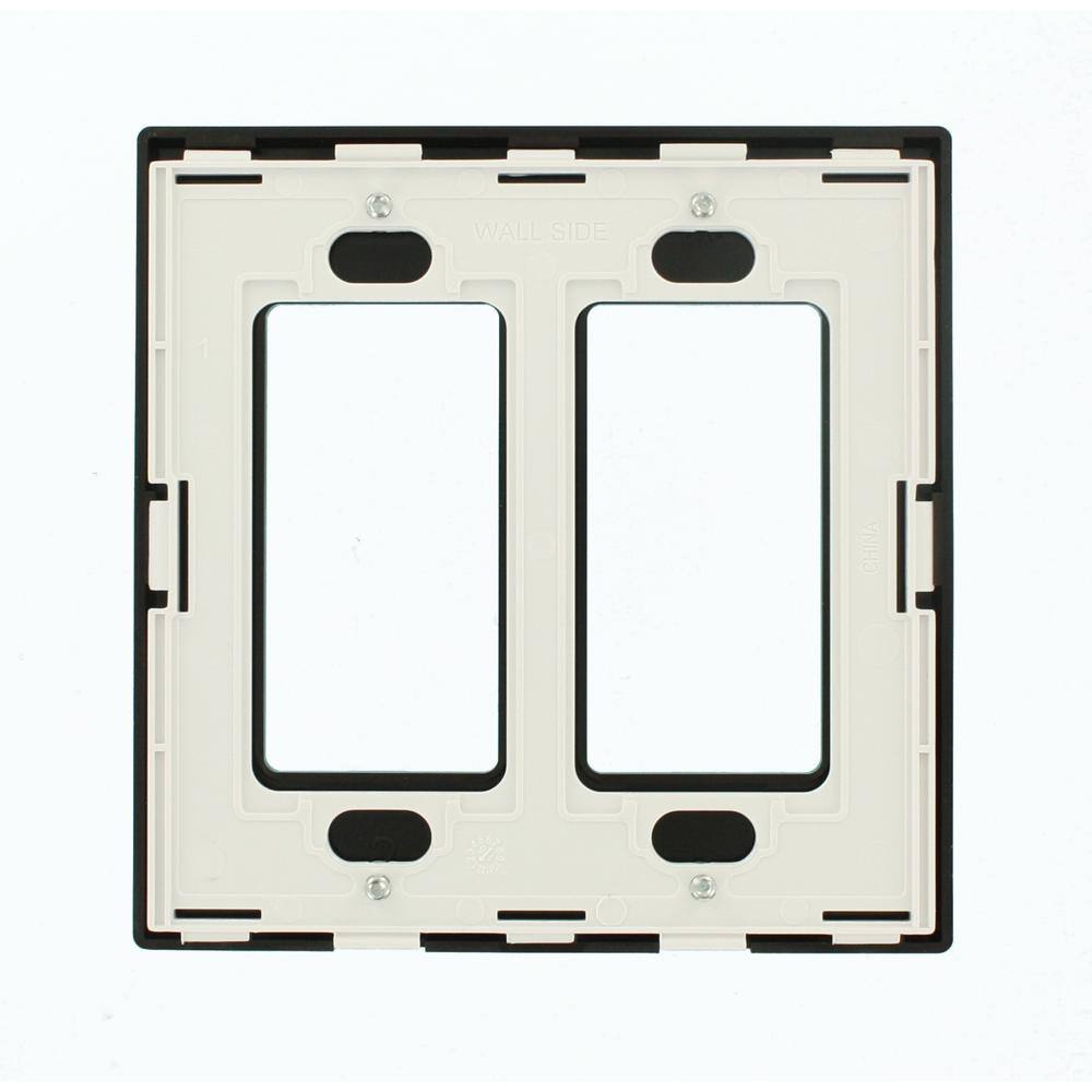 Brown Polycarbonate 2-Gang Screwless Wall Plate