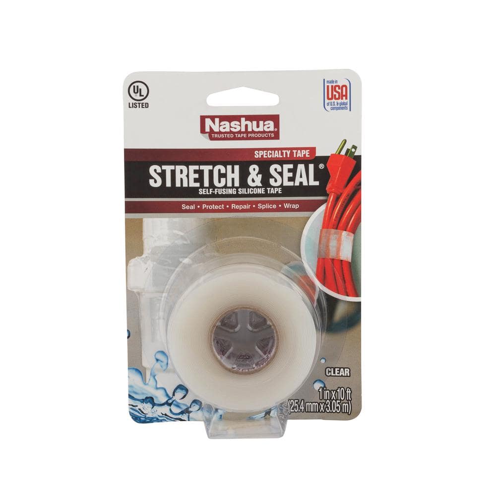 reptielen kalligrafie Woordenlijst Nashua Tape 1 in. x 3.33 yd. Stretch and Seal Self-Fusing Silicone Tape in  Clear 1743079 - The Home Depot