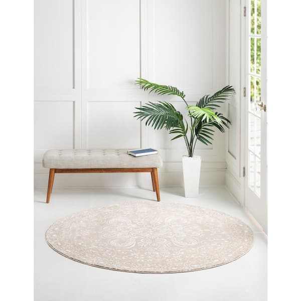 Rushmore Adams Snow White 5' 0 x 5' 0 Round Rug