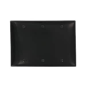 Black 3-Gang Blank Plate Wall Plate (1-Pack)