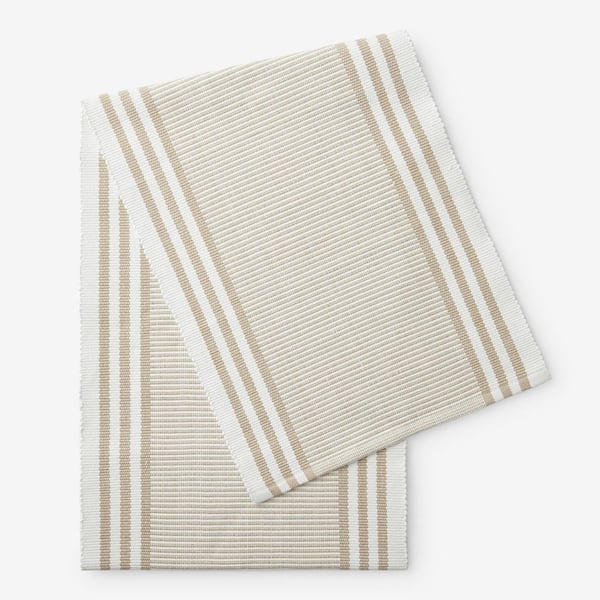 The Company Store Indoor Outdoor 108 in. x 16 in. Natural Table Runner