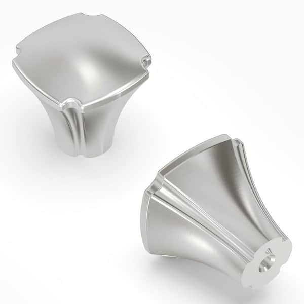 HICKORY HARDWARE Veranda 1-1/8 in. Square Satin Nickel Cabinet Knob (10-Pack)